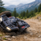 Ilustracija nesreće četverocikla na planinskom terenu
